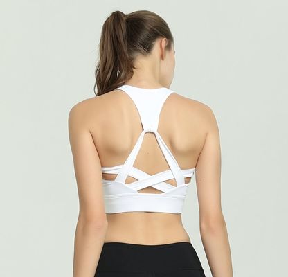 New arrival cheap wholesale strappy back yoga sports bra