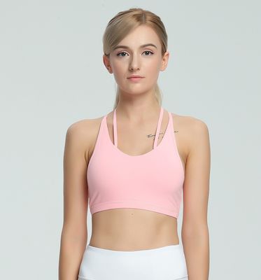 Wholesale sexy gym bra strappy back girls hot sex seamless sports bra