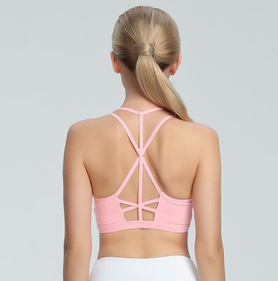 Wholesale sexy gym bra strappy back girls hot sex seamless sports bra