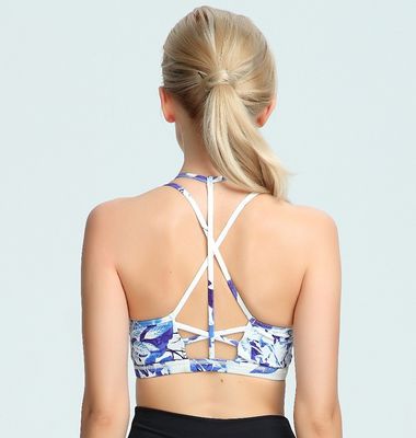 Wholesale sexy gym bra strappy back girls hot sex seamless sports bra
