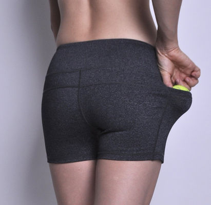 Wholesale moisture wicking shorts side pocket womens gym shorts