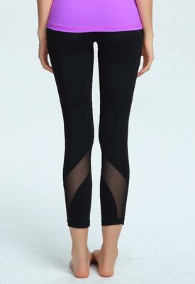 Wholesale high quality mesh panel capris custom yoga pants