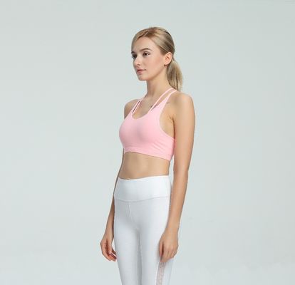 Wholesale stylish gym bra strappy back strip ultimate sports bra
