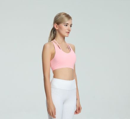 Wholesale stylish gym bra strappy back strip ultimate sports bra