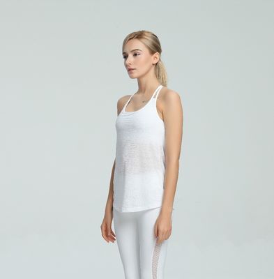 Wholesale activewear strappy back custom ladies tank top with bra