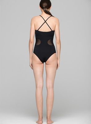 Hot sexy one piece X back mesh decorated xxx young girls one piece swimwear