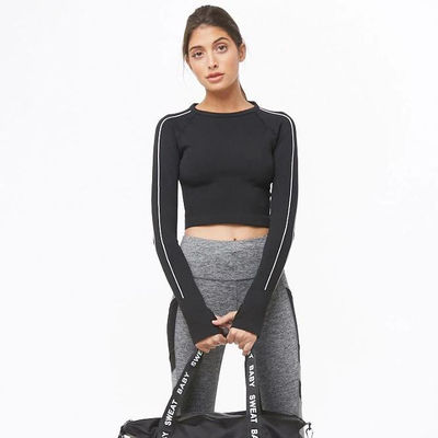Active wear women new design long sleeve fitness wear crop top
