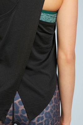 Nylon spandex fitness loose gym tops women sleeveless workout shirt