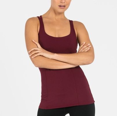 Nylon performance cross back yoga top women running tank top