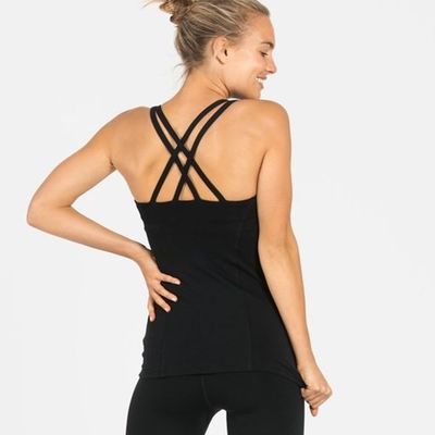 Nylon performance cross back yoga top women running tank top