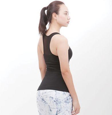 Cheap OEM customized mesh detail cheap yoga tank top custom