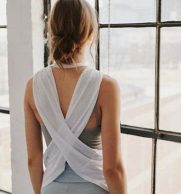 women white color tank loose fit wholesale plain white tank top
