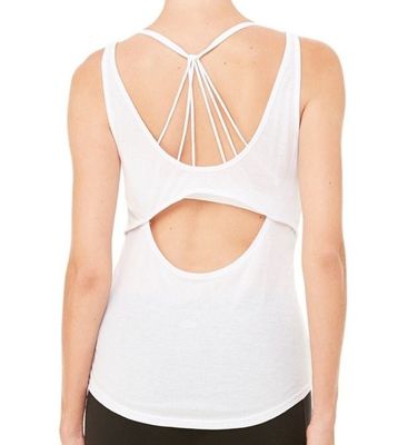 Womens yoga apparel open back designed tank top fitness apparel