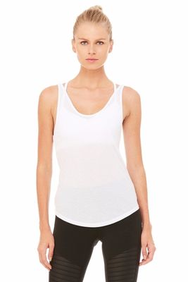 Womens yoga apparel open back designed tank top fitness apparel