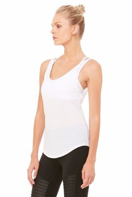 Womens yoga apparel open back designed tank top fitness apparel