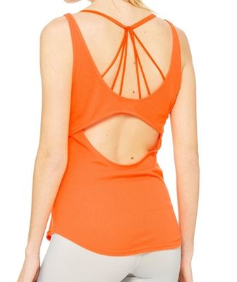 Womens yoga apparel open back designed tank top fitness apparel