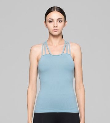 Custom label sports tank top strappy back private label fitness wear
