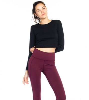 New design wholesalelong sleeve crop top gym