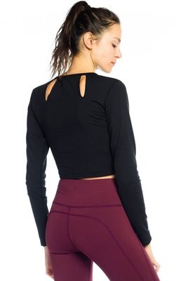 New design wholesalelong sleeve crop top gym