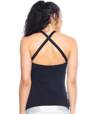 High quality custom logo cross back women sport tank top