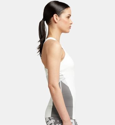 Sexy mesh decorated yoga top breathable cheap ladies yoga tank top