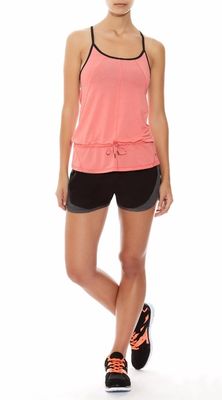 Wholesale long elastic drawstring womens tank tops workout