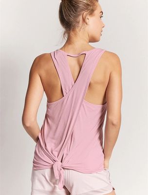 Hot selling back knot women vest sports tank top