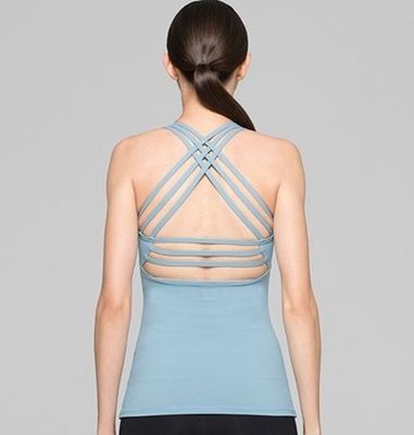 Hot sexy yoga top with back strappy design hot girls sexy tank top