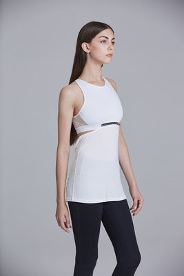 Customized unique zip separated top sexy open back custom gym tank top