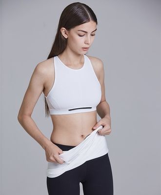 Customized unique zip separated top sexy open back custom gym tank top