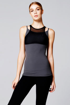 OEM customized gym top front mesh decorated custom gym tank top