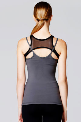 OEM customized gym top front mesh decorated custom gym tank top