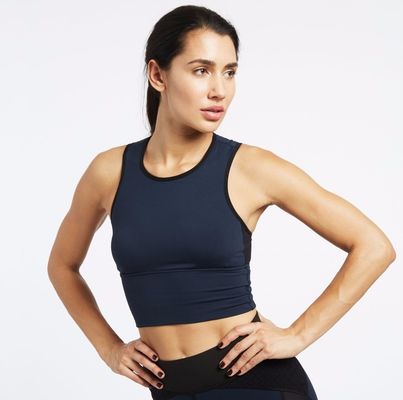 OEM customized gym top side mesh decorated custom running top