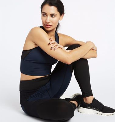 OEM customized gym top side mesh decorated custom running top