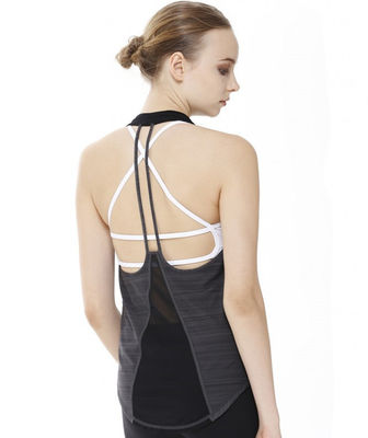 women active top loose fitted breathable mesh custom active tank top