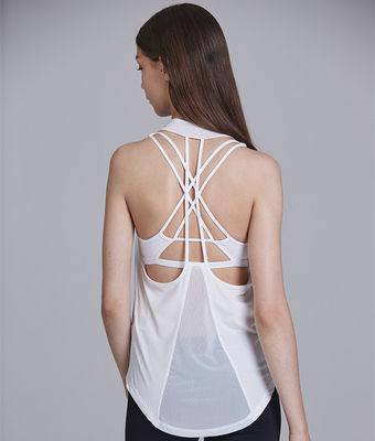 women active top loose fitted breathable mesh custom active tank top