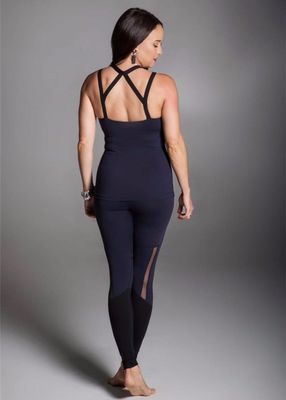 Cheap wholesale tank top front sexy mesh decorated cheap ladies yoga tank top