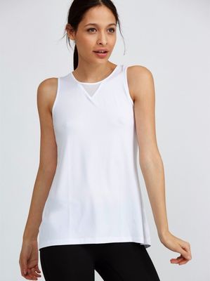 Sexy front and back mesh decorated yoga top cheap sexy hot yoga tank top