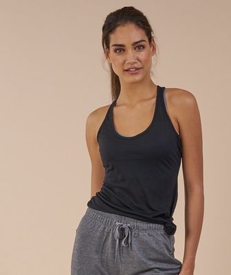Workout thin sleeveless dissymmetry bottom racerback tank tops