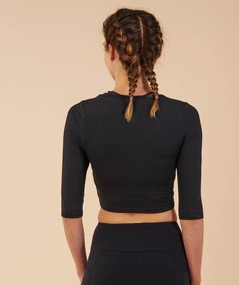High cross black crop tops wholesale women