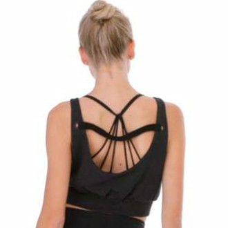 OEM customized front cross designed crop top with open back oem crop top