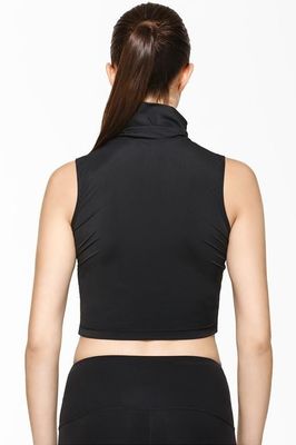 Latest design high neck ladies black crop top