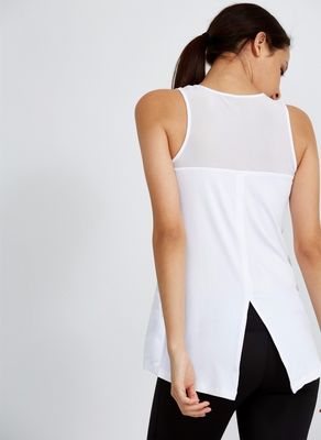 OEM customized tank top with breathable mesh decoration mesh tank top women