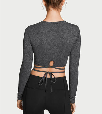 Ties cross in front and tie in back womens fitness wear