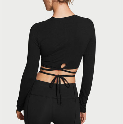 Ties cross in front and tie in back womens fitness wear