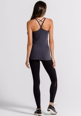 Nylon performance cross back yoga top women running tank top