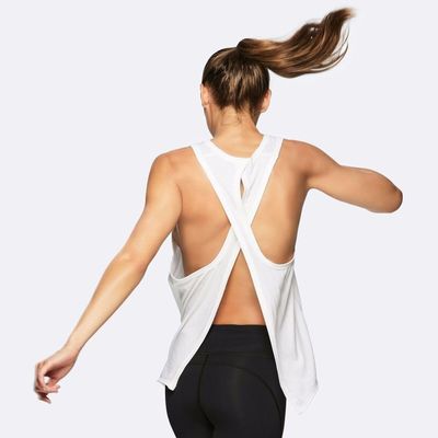 Hot sexy open back customized nylon spandex performed open back tank top