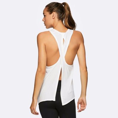 Hot sexy open back customized nylon spandex performed open back tank top