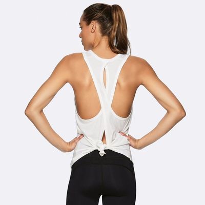 Hot sexy open back customized nylon spandex performed open back tank top