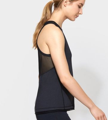 High quality customized tank top sexy back mesh decorated custom tank top